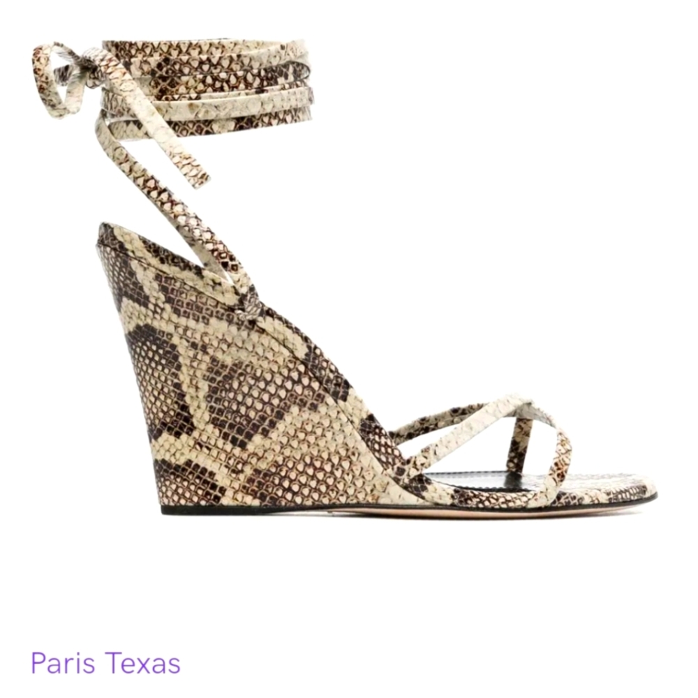 Paris Texas Snake effect wedge sandals